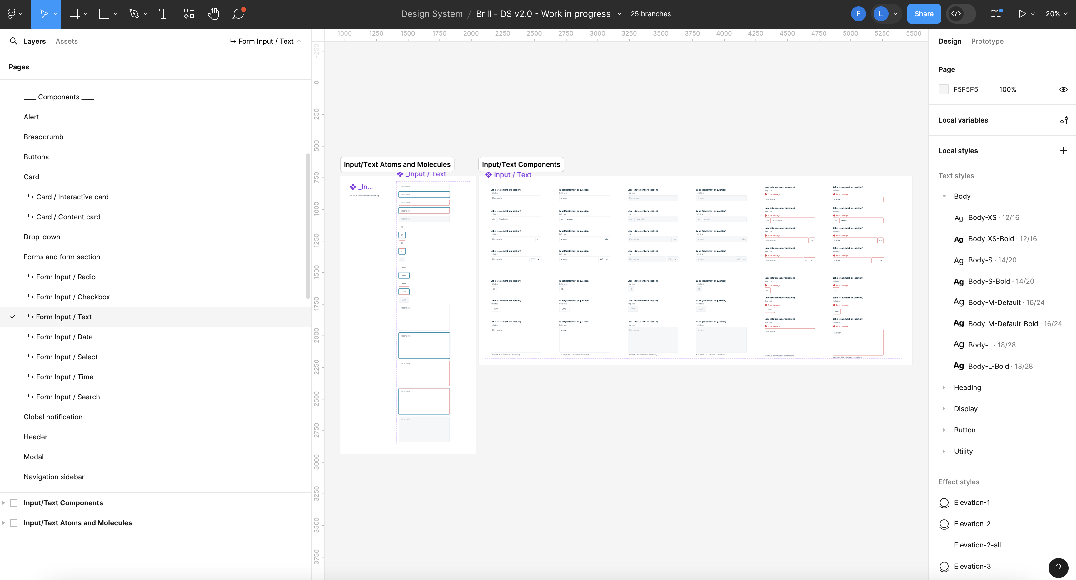 Sorry this is bad alt text - Screenshot of ONTs design system on Figma - Input type text